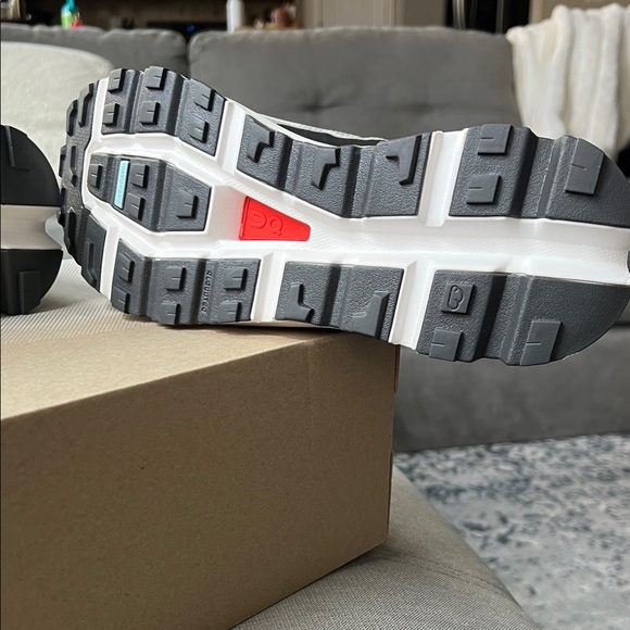 On Cloudvista Running Athletic Shoes in White and Gray - Picture 5 of 7